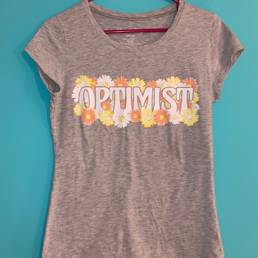 Gray Optimist Graphic Tee
